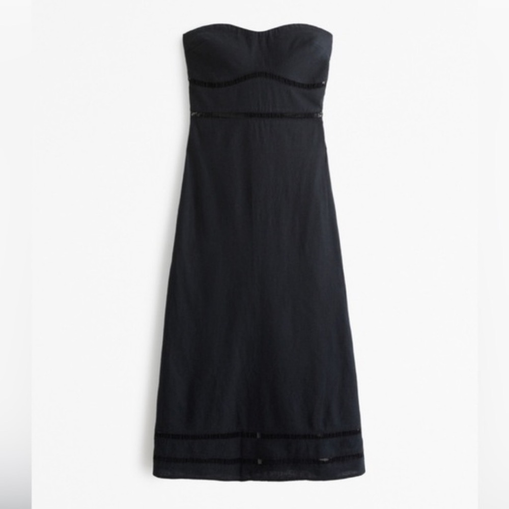 Abercrombie & Fitch Black Strapless Maxi Dress